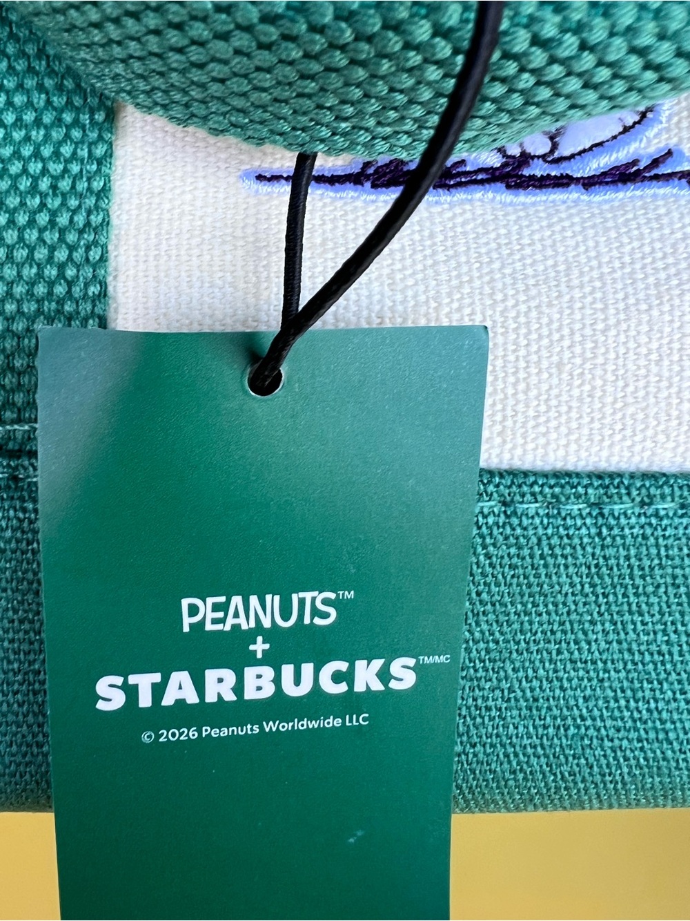 NWT Starbucks Peanut Canvas Tote Bag - Picture 6 of 8